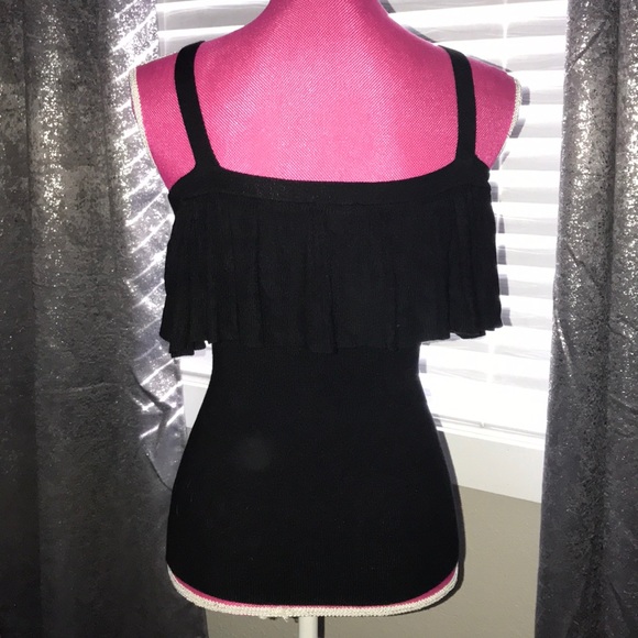NWT Express Cold Shoulder Ruffle Top - Picture 2 of 5